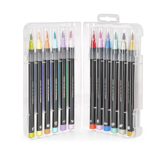 Legami - Set de 12 feutres à pointe pinceau - Brush Markers Pastel