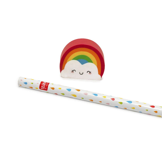Legami - Crayon à papier avec bout gomme - Nuage et arc-en-ciel