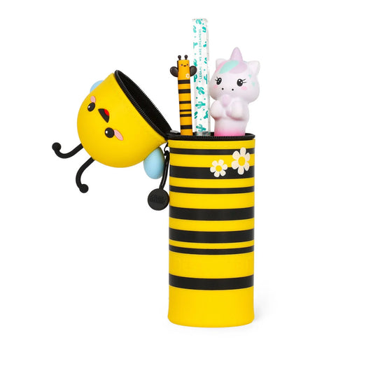 Legami - Trousse 2-en-1 ronde en silicone - Abeille