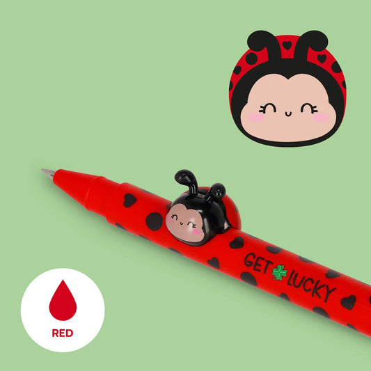 Legami - Stylo à encre gel - Lovely Friends - Ladybug «Get Lucky»