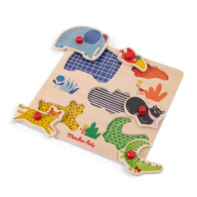 Puzzle encastrable 5 animaux - Les toupitis - Moulin Roty