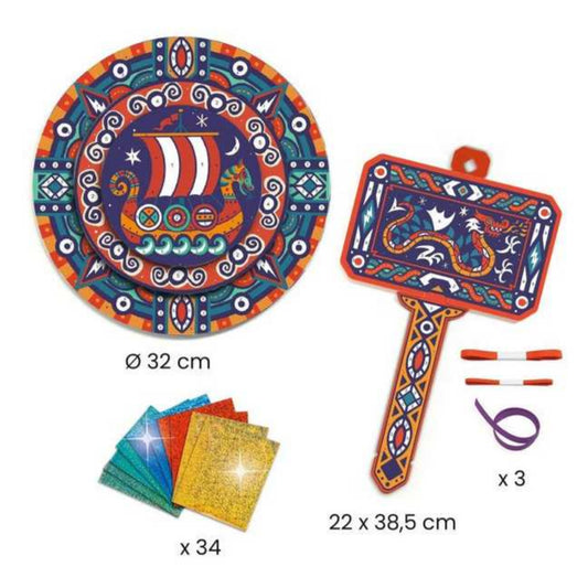 Bouclier et marteau à métalliser Comme un Viking - Coffret DIY - Djeco