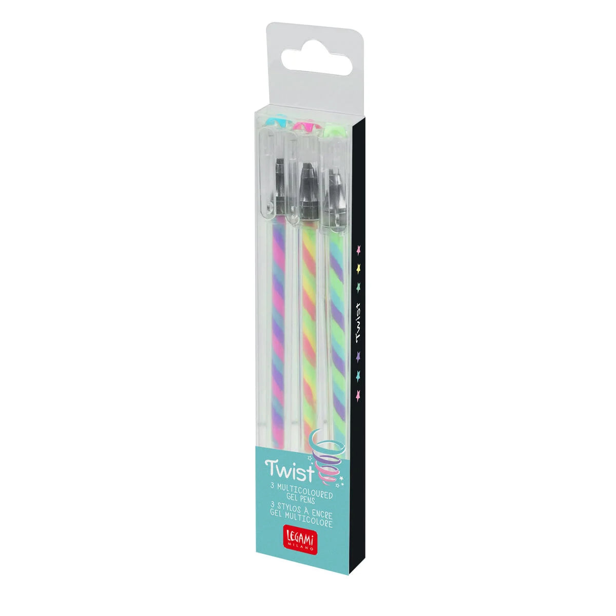 Legami - Set de 3 stylos à encre gel multicolore - Twist