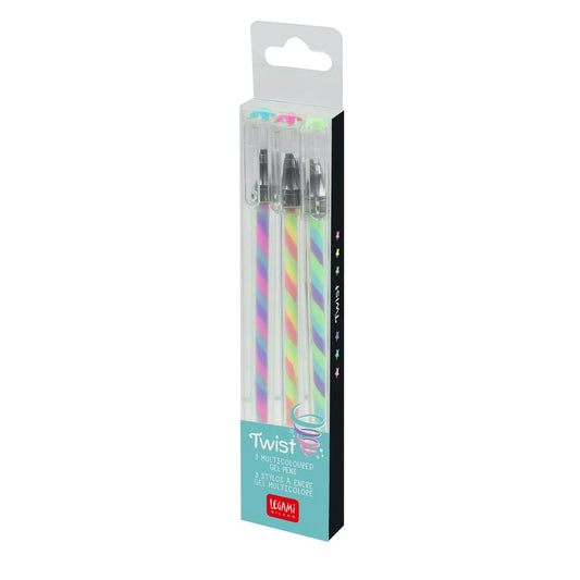 Legami - Set de 3 stylos à encre gel multicolore - Twist