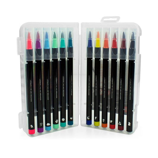 Legami - Set de 12 feutres à pointe pinceau - Brush Markers
