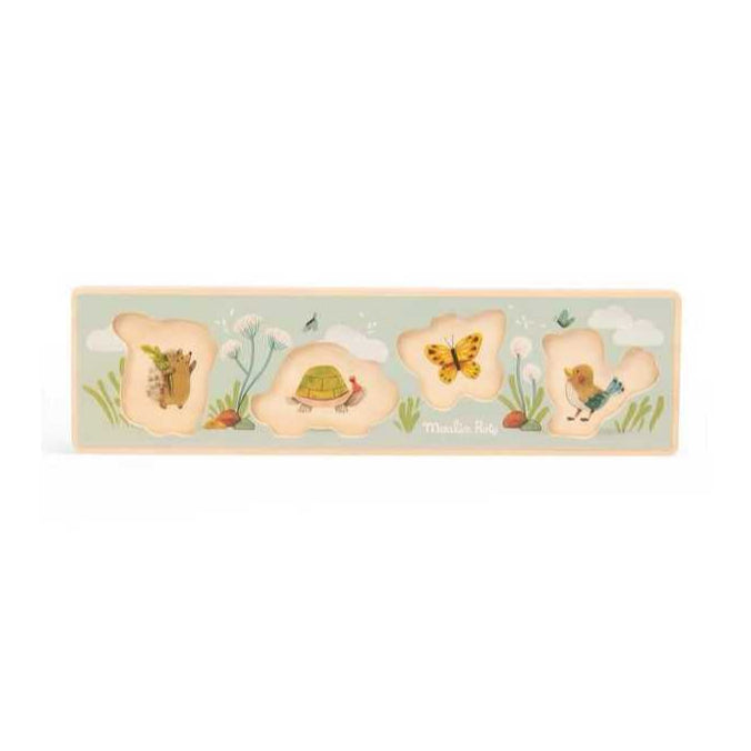 Puzzle encastrable 4 animaux - Trois petits lapins - Moulin Roty
