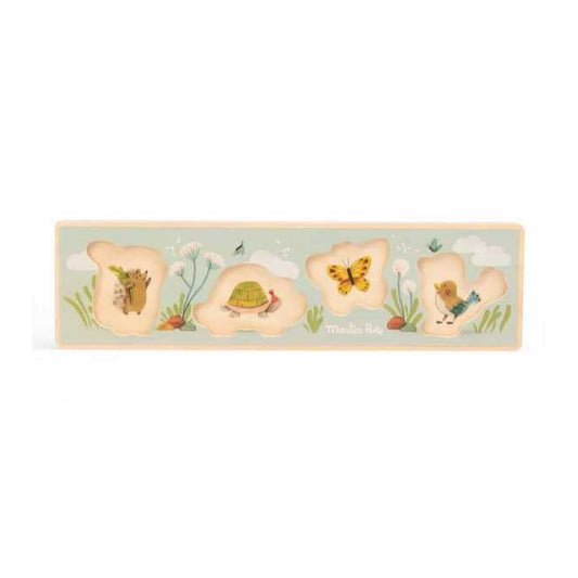 Puzzle encastrable 4 animaux - Trois petits lapins - Moulin Roty