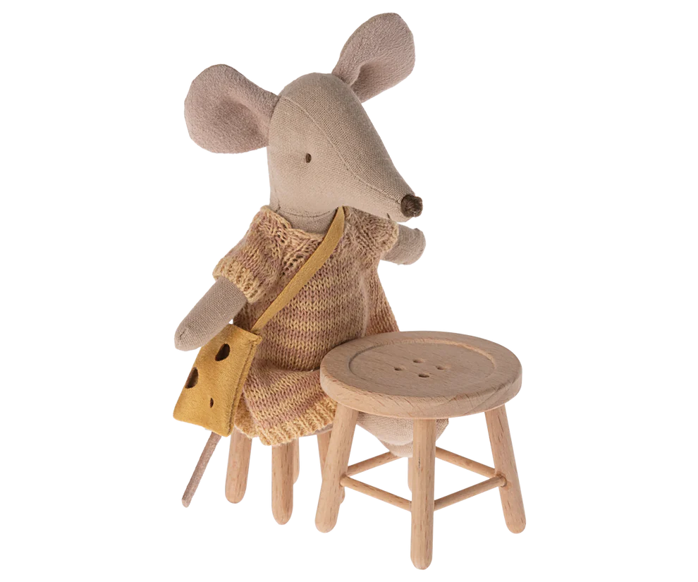 Ensemble table et tabouret pour Souris - Elément miniature Maileg