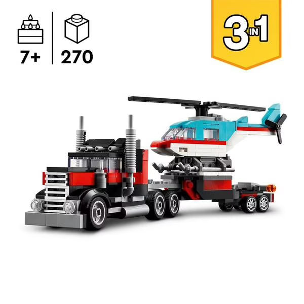 LEGO - Creator - Le Camion Remorque avec Hélicoptère
