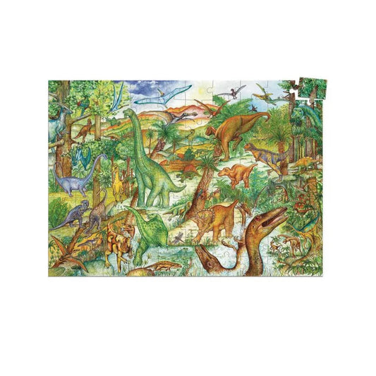 Puzzle d'observation Dinosaures et livret - 100 pièces - Djeco