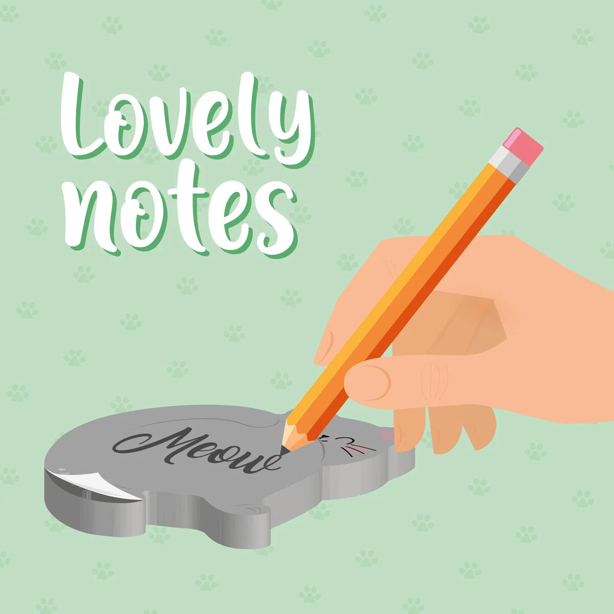 Legami - Bloc-Notes Adhésif Chat - Lovely Notes