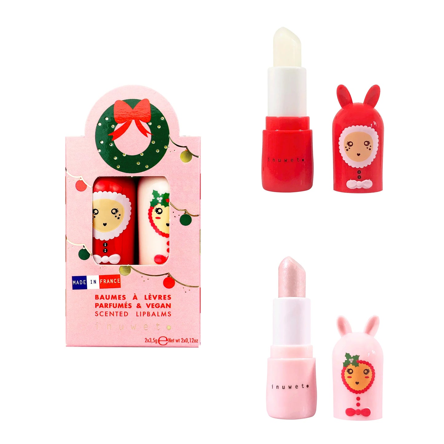 Coffret duo baumes à lèvres Couronne - Mangue et sucre d'orge - Inuwet