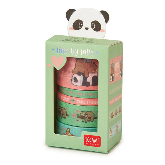 Legami - Lot de 5 rubans adhésifs en papier - Animaux