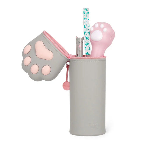 Legami - Trousse 2-en-1 ronde en silicone - Patte de chat