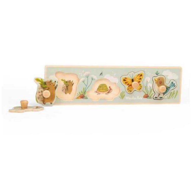 Puzzle encastrable 4 animaux - Trois petits lapins - Moulin Roty