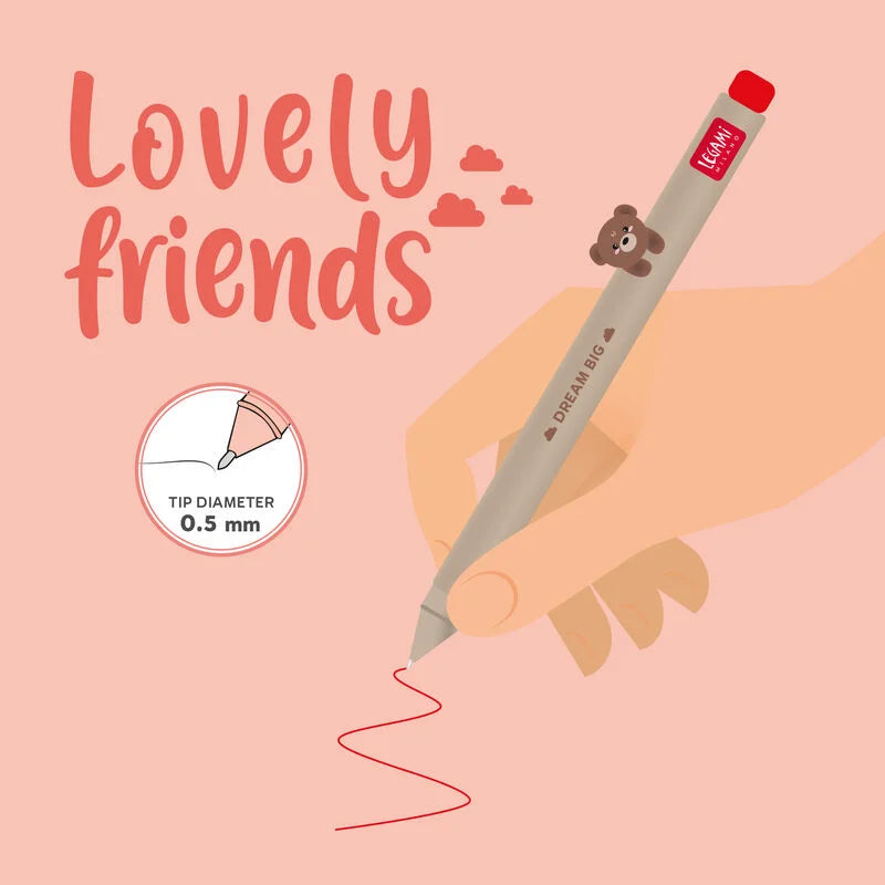 Legami - Stylo à encre gel - Lovely Friends Ourson