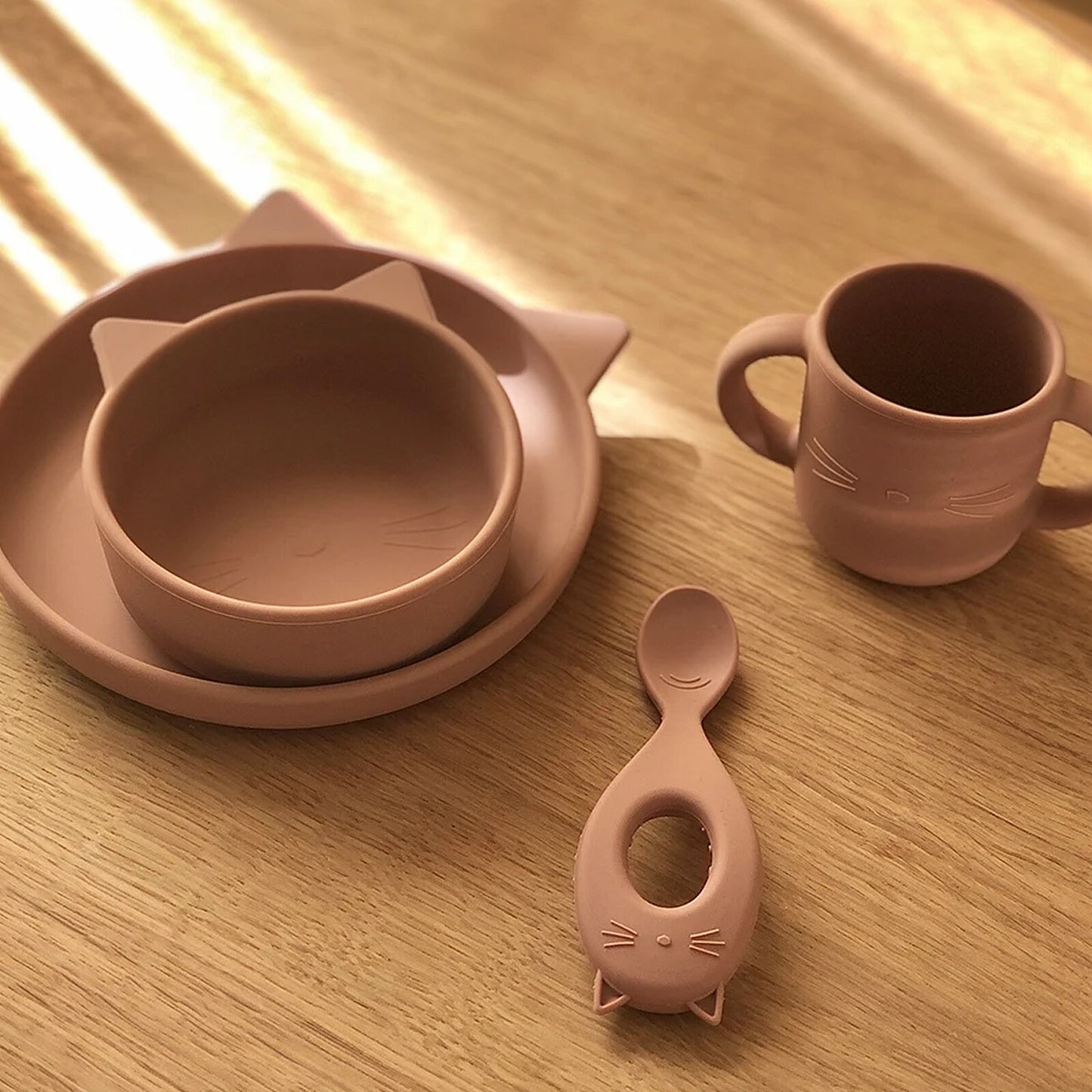 Liewood - Lot de 4 cuillères en silicone Liva - Rose Mix