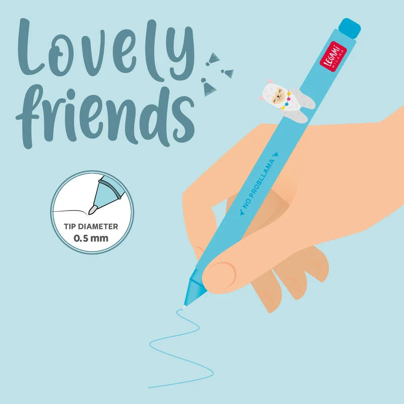 Legami - Stylo à encre gel - Lovely Friends Lama