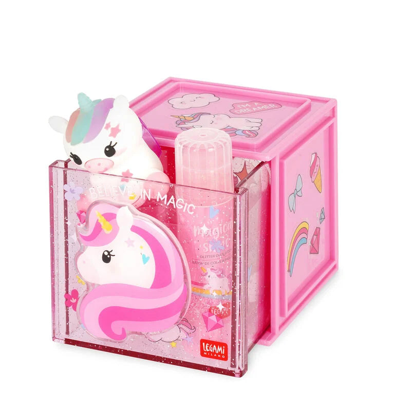 Legami - Boîte empilable de bureau - Licorne Cutie Cube