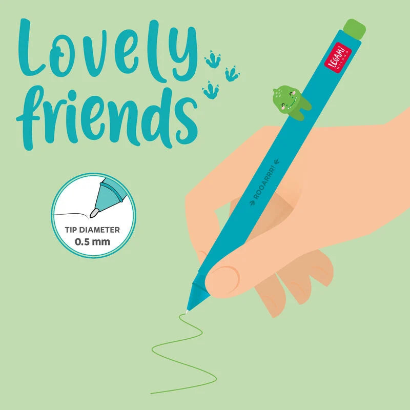 Legami - Stylo à encre gel - Lovely Friends Dino