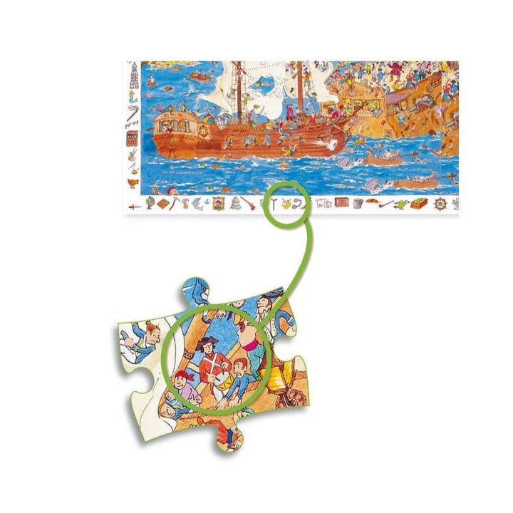Puzzle d'observation Les pirates - 100 pièces - Djeco