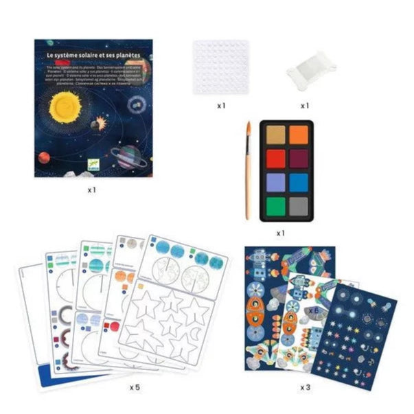 Suspension décorative à peindre Système solaire - Coffret DIY - Djeco