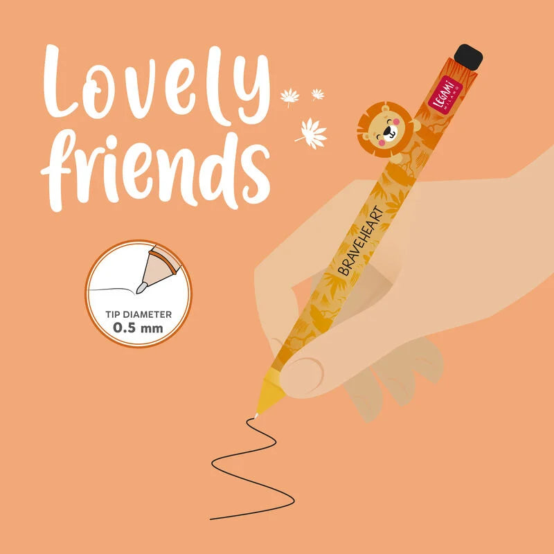 Legami - Stylo à encre gel - Lovely Friends Lion