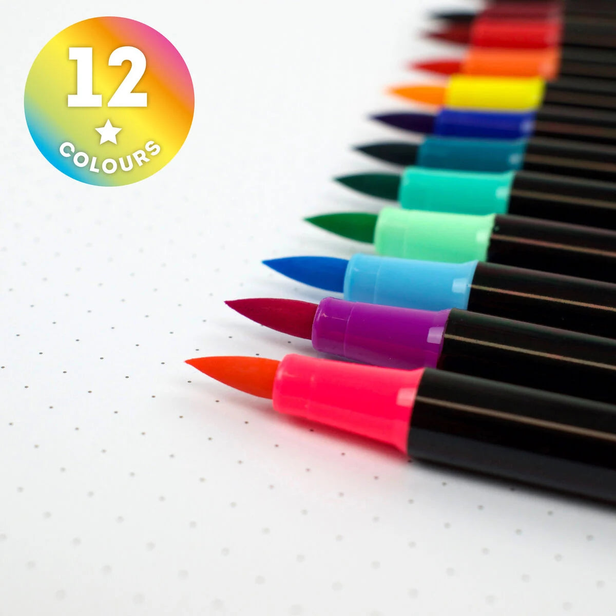 Legami - Set de 12 feutres à pointe pinceau - Brush Markers