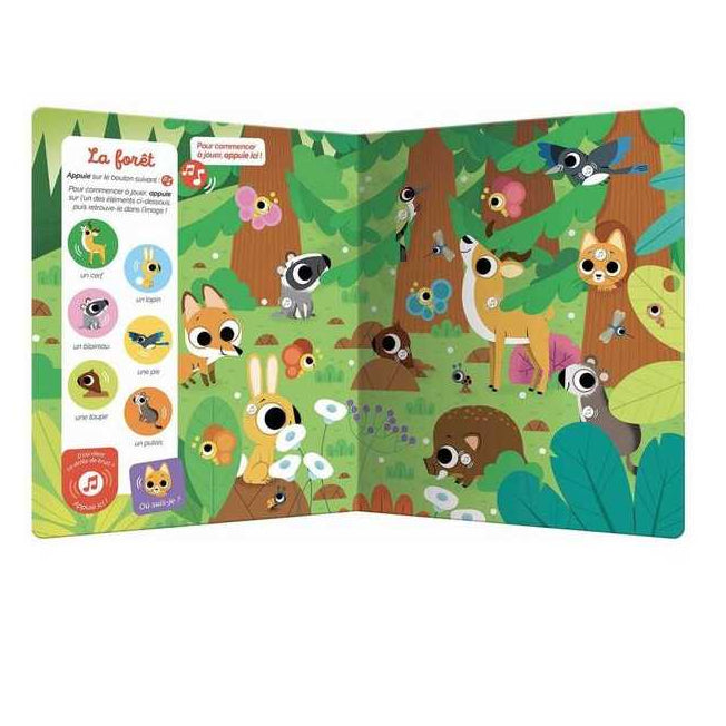 Livre sonore Cherche et trouve des tout-petits Les animaux - Auzou