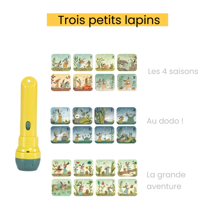 Lampe à histoires Trois petits lapins - Moulin Roty