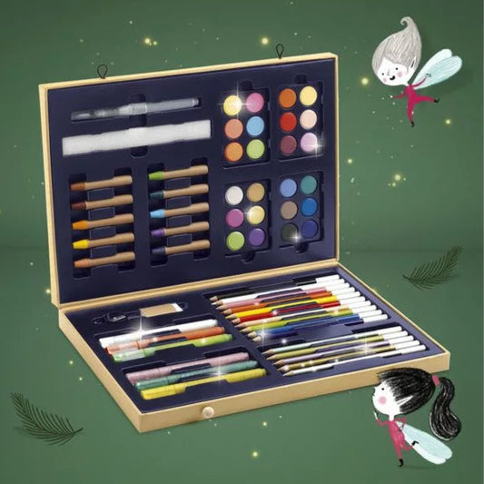 Mallette de dessin en bois Sparkling color box - Djeco
