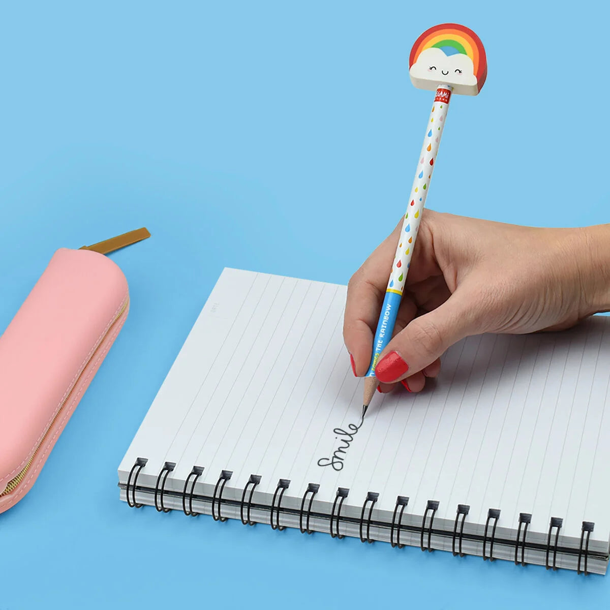 Legami - Crayon à papier avec bout gomme - Nuage et arc-en-ciel