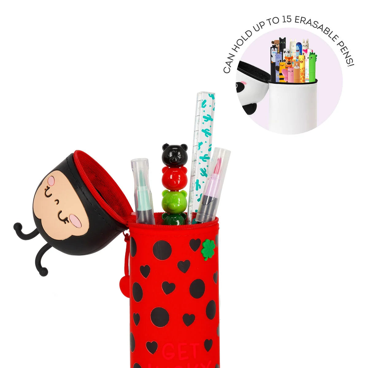 Legami - Trousse 2 en 1 en Silicone Ladybug « Get Lucky»