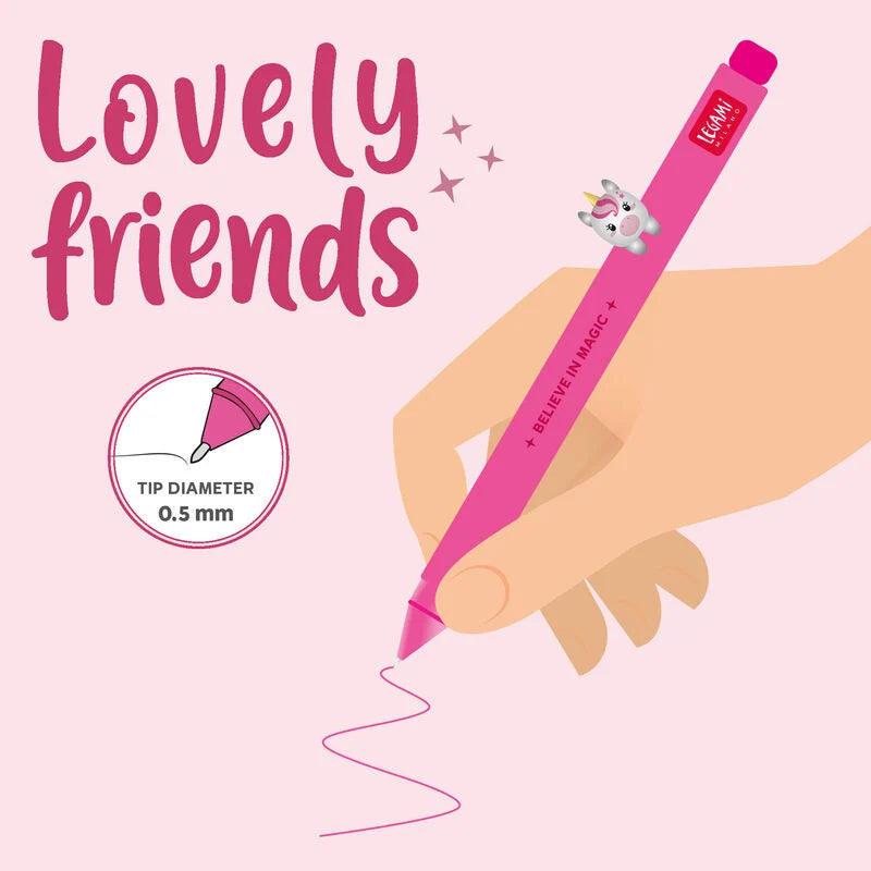 Legami - Stylo à encre gel - Lovely Friends Licorne