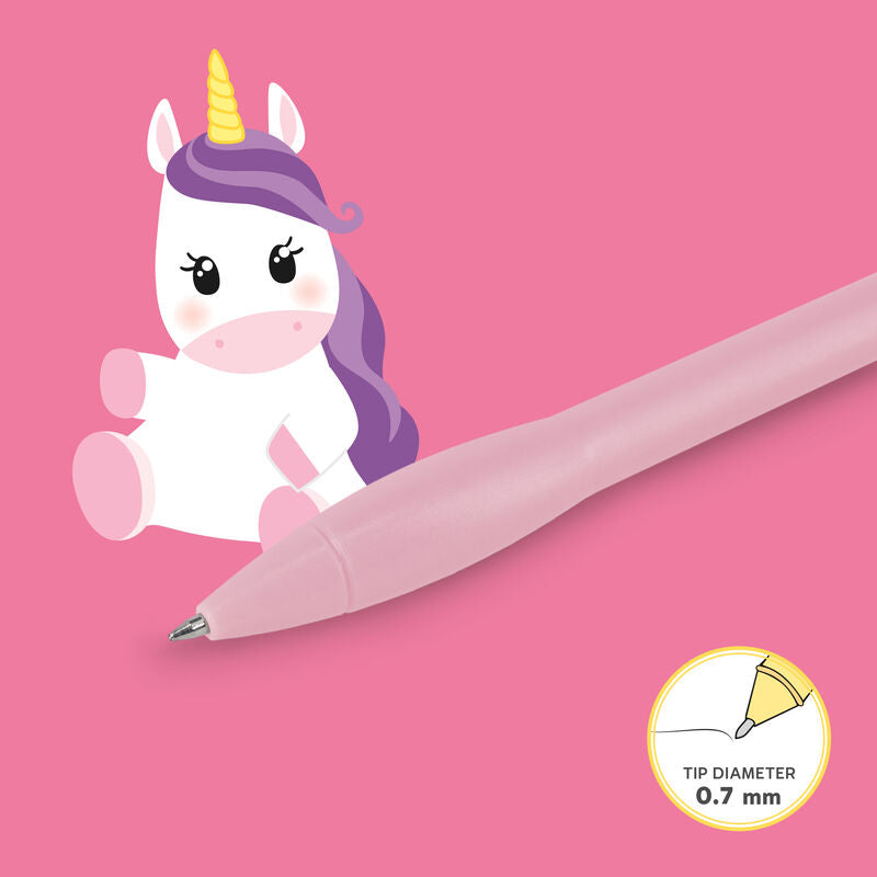 Legami - Stylo à encre gel - Licorne lumineux - Bleu