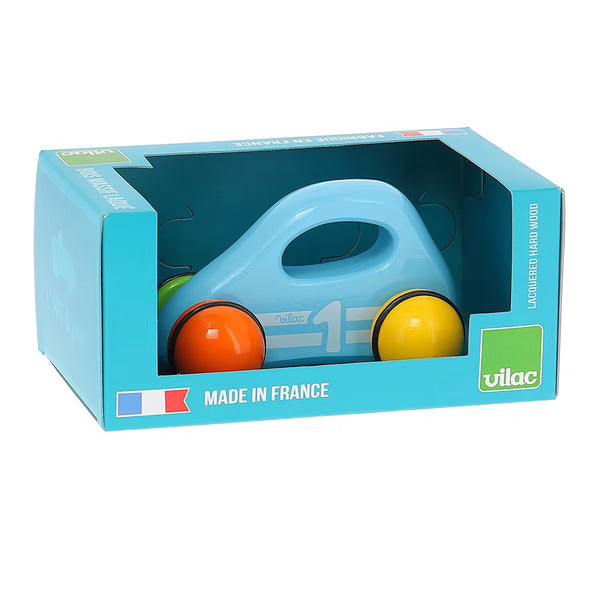 Voiture 1er âge en bois bleue - Vilac