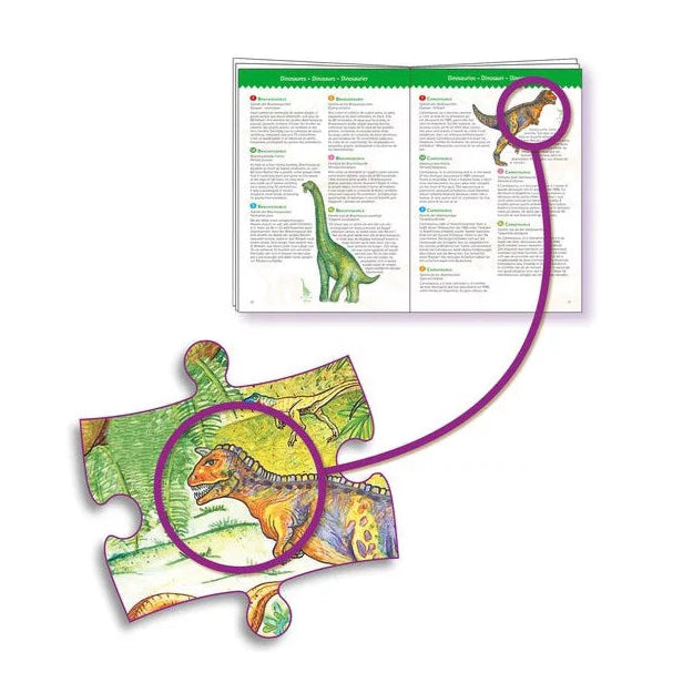 Puzzle d'observation Dinosaures et livret - 100 pièces - Djeco