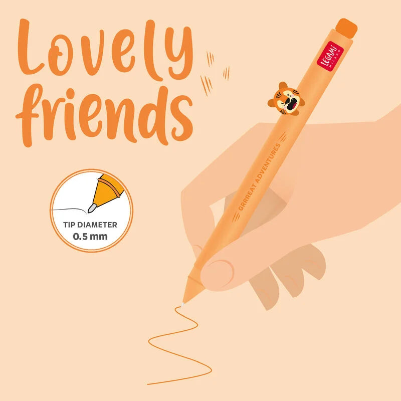 Legami - Stylo à encre gel - Lovely Friends Tigre