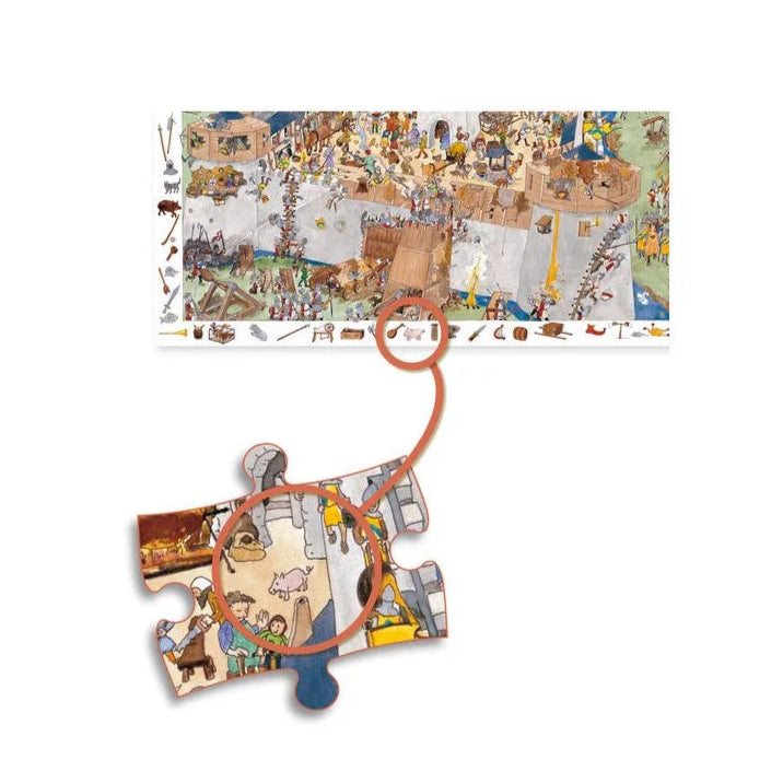 Puzzle d'observation Le château fort - 100 pièces - Djeco