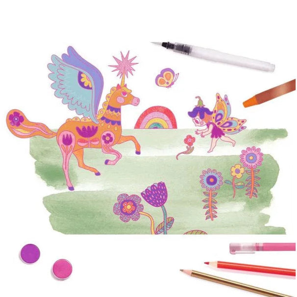 Mallette de dessin en bois Sparkling color box - Djeco
