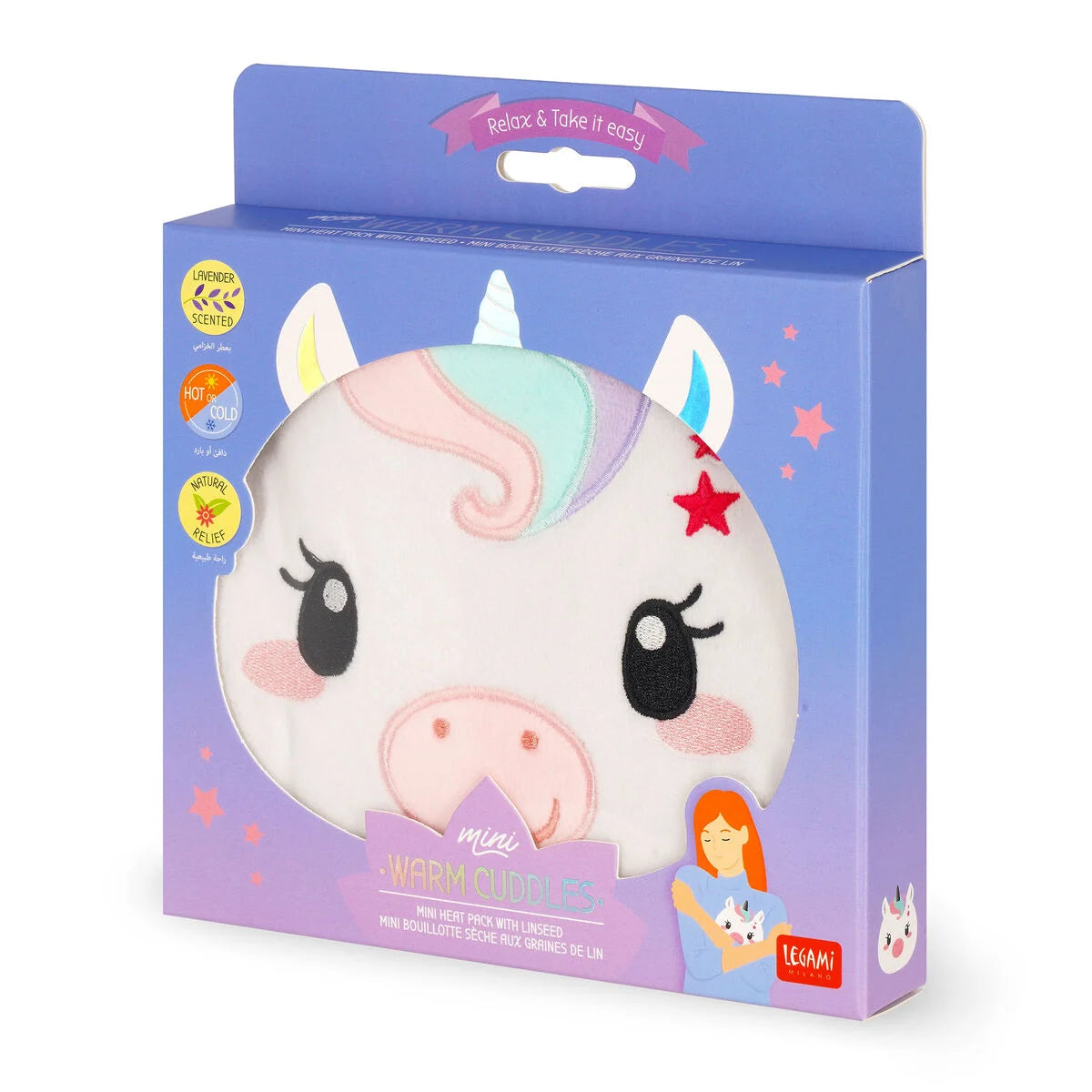 Legami - Bouillotte Sèche aux Graines de Lin - Licorne - Warm Cuddles
