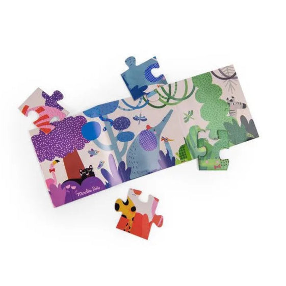 Puzzle 24 pièces - La jungle arc en ciel - Les Toupitis - Moulin Roty