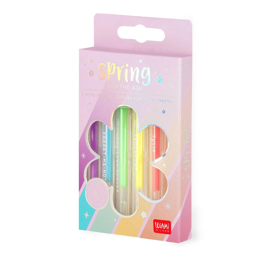 Legami - Set de 6 stylos à encre gel pastel - Spring is in the Air