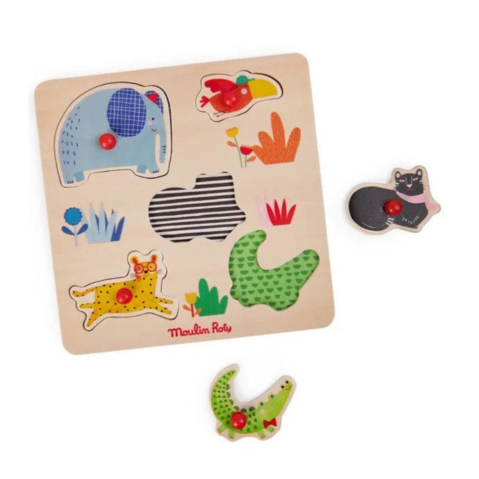 Puzzle encastrable 5 animaux - Les toupitis - Moulin Roty