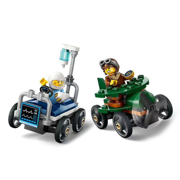 LEGO - City - Pack de bolides de course : avion contre lit d'hôpital