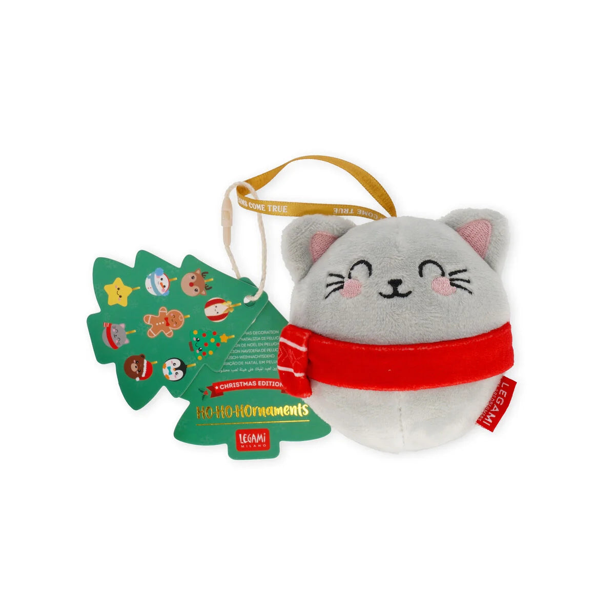 Legami - Décoration de Noël en peluche - Chat