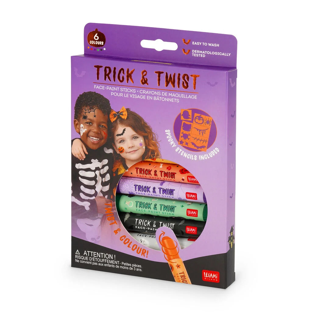 Legami - Set de 6 Crayons de Maquillage Visage Trick & Twist - Halloween