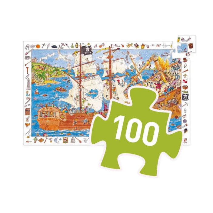 Puzzle d'observation Les pirates - 100 pièces - Djeco