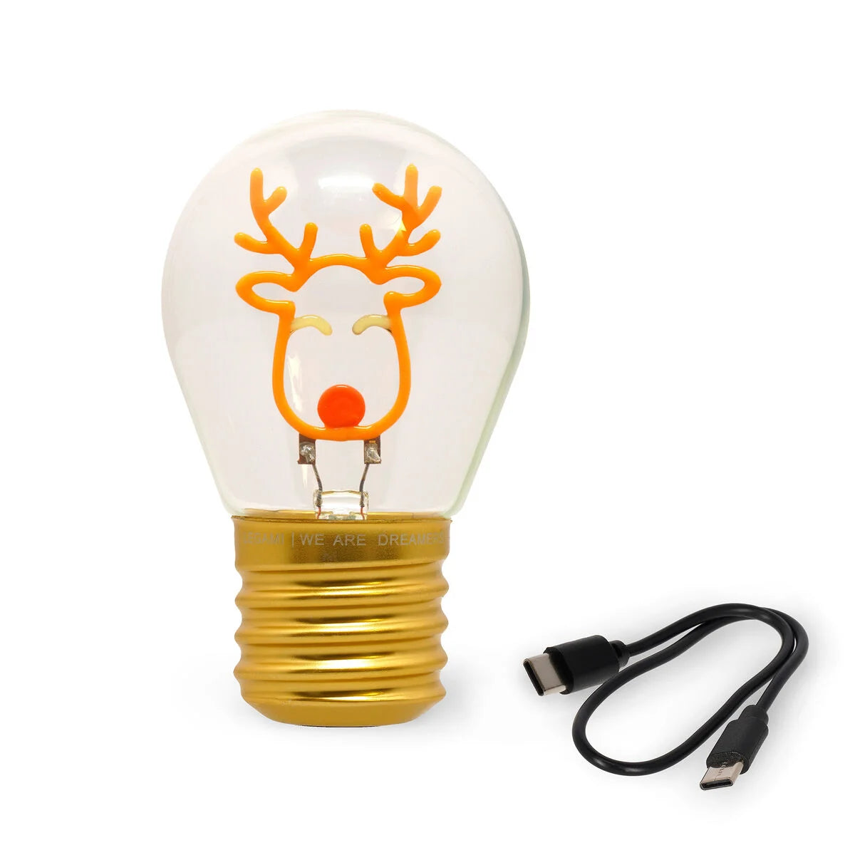 Legami - Lampe Décorative de Table en Forme d’Ampoule - Renne - Bulb Fiction