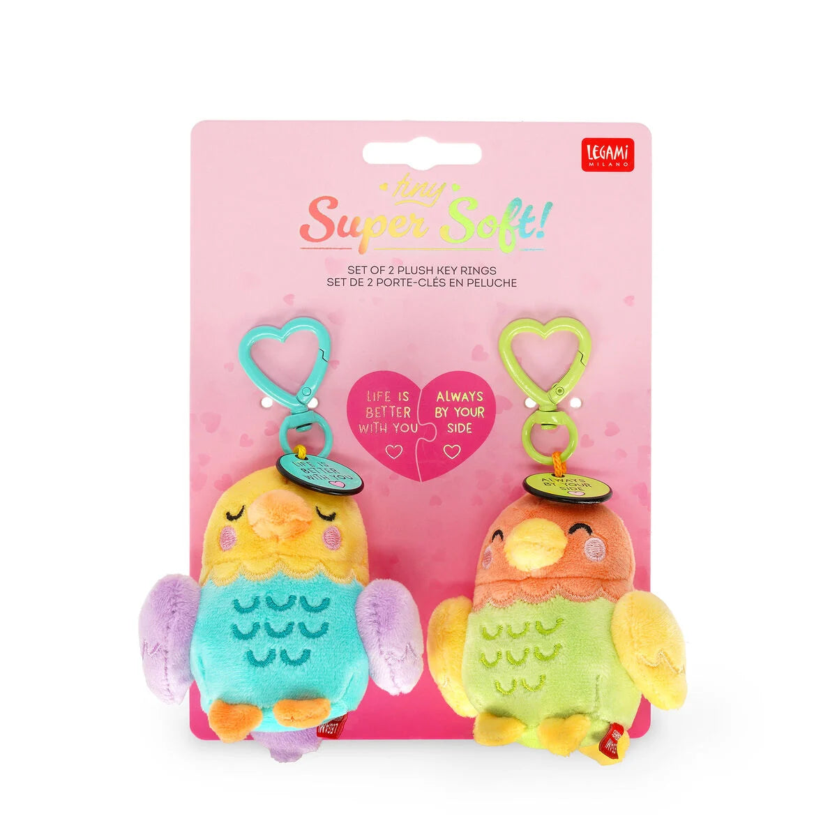 Legami - 2 Porte-clés avec peluche - Super Soft! - Tiny